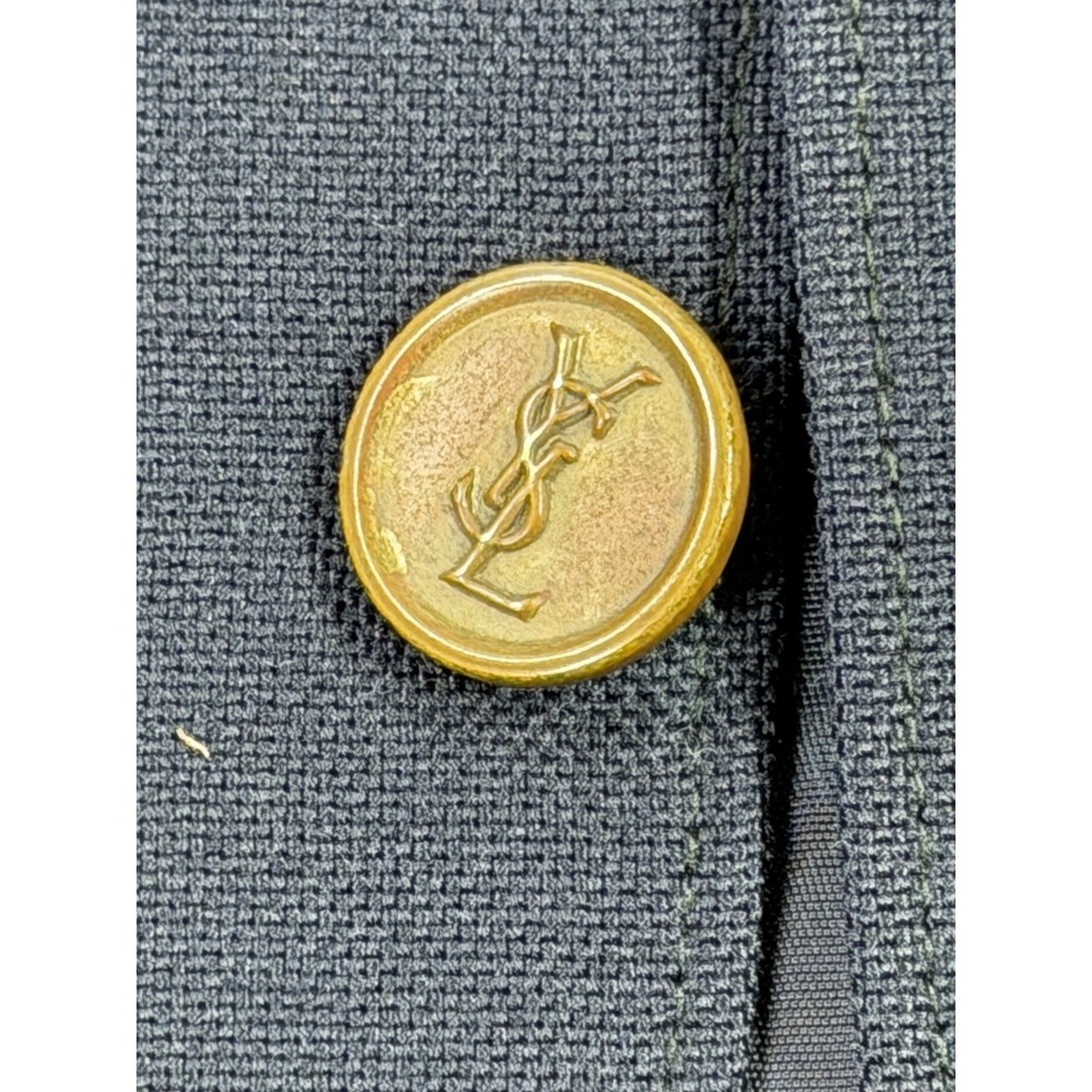 Yves Saint Laurent Navy Blazer Jacket Made in France Men's Vintage Tailored - Picture 2 of 6